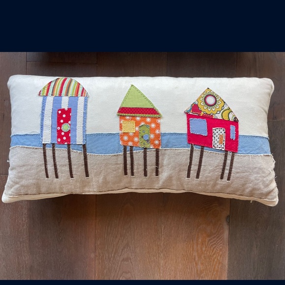 Hand sewn beach themed pillow marked down to $35 from $80 - Picture 1 of 2